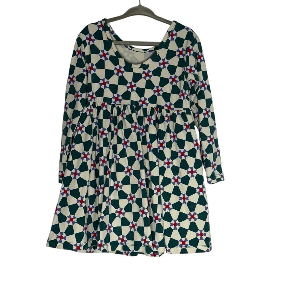 Hanna Andersson Geometric Print Long Sleeve Playground Dress size 4 - Picture 5 of 5